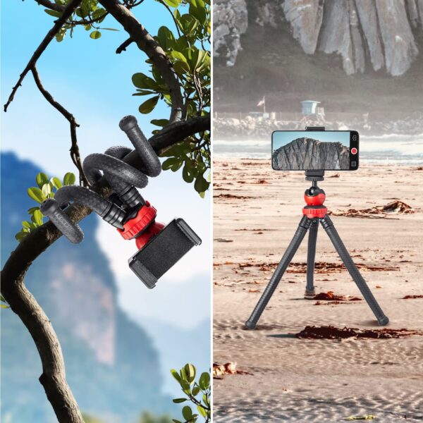Amazon Basics Flexi Octopus Tripod with 360-Degree Rotating Head with Phone Mount, Ideal for DSLR, Action Cameras, Ring Lights, Panel Reflectors, Umbrellas, and Flashlights - Image 5