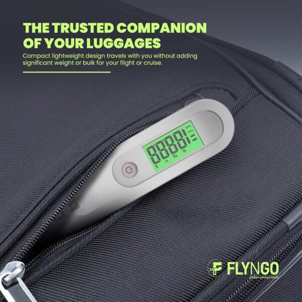 FLYNGO Weight Machine For Luggage Weighing Scale For Luggage Capable Up To 50 Kg With Lcd Display Luggage Scale For Bags, Travel, Flights, Home, Shop, Gas Cylinder (A1), Silver - Image 6