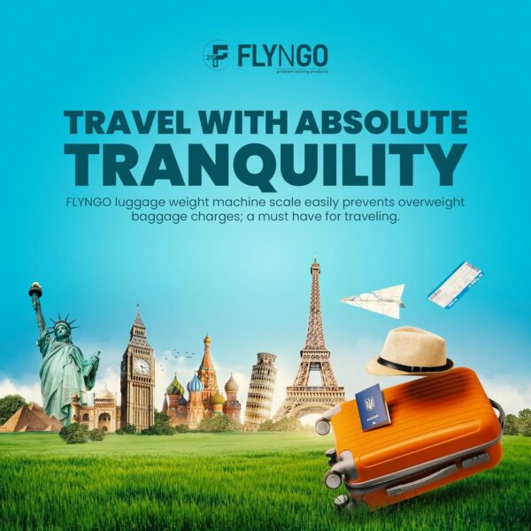 FLYNGO Weight Machine For Luggage Weighing Scale For Luggage Capable Up To 50 Kg With Lcd Display Luggage Scale For Bags, Travel, Flights, Home, Shop, Gas Cylinder (A1), Silver - Image 8