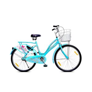 Leader Lady Star Breeze 26T Bicycle for Girls/Women with Front Basket and Integrated Carrier | Ideal for 12 + Years (Frame: 18 Inches) (26, Aqua Blue)