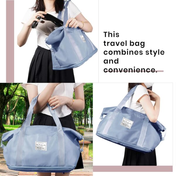 Storite Nylon 41 Cms Imported Foldable Travel Duffle Bag for Women, Expandable Lightweight Waterproof Carry Weekender Overnight Luggage Bag - Image 5