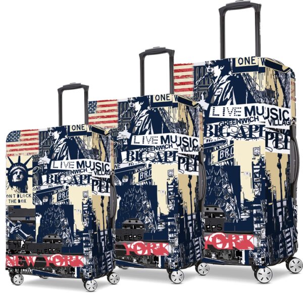 NT CREATION Blue New York Polyester Fabric Large Protective Luggage Cover | (L) LAREG Protective Luggage Cover Without Suitcase -Blue New York | Size - 28 in (Fit - 26-30 in Luggage) - Image 7