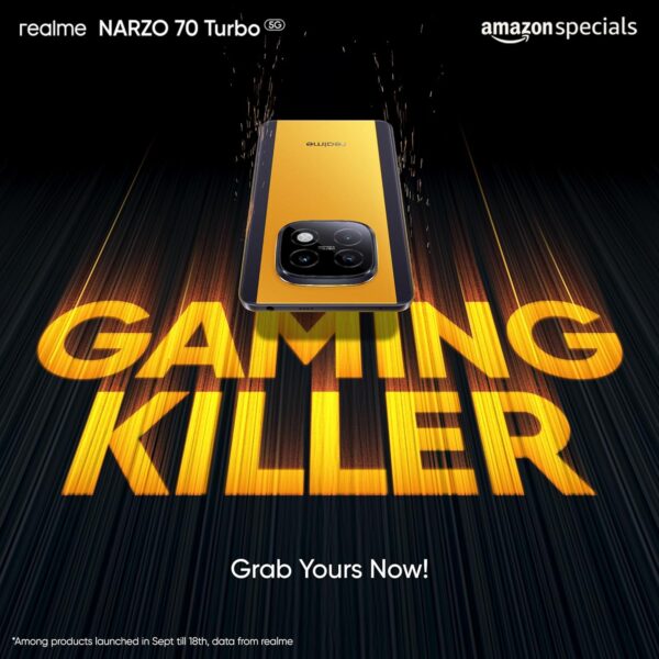 realme NARZO 70 Turbo 5G (Turbo Yellow,6GB RAM,128GB Storage) | Segment's Fastest Dimensity 7300 Energy 5G Chipset | Motorsports Inspired Design - Image 3