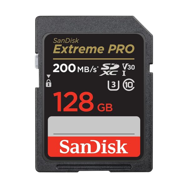 SanDisk Extreme Pro SD UHS I 128GB Card for 4K Video for DSLR and Mirrorless Cameras 200MB/s Read & 90MB/s Write - Image 2