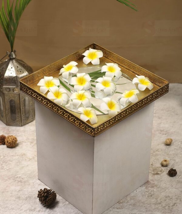 SATYAM KRAFT 12 Pcs Artificial Big Fake Foam Hawaii Beach Plumeria Flower Water Floating Flowers for Valentine,Home Decoration,Wedding,Pooja Thali,Festival & Events,Table,Badroom,DIY Craft (6 cm) - Image 6