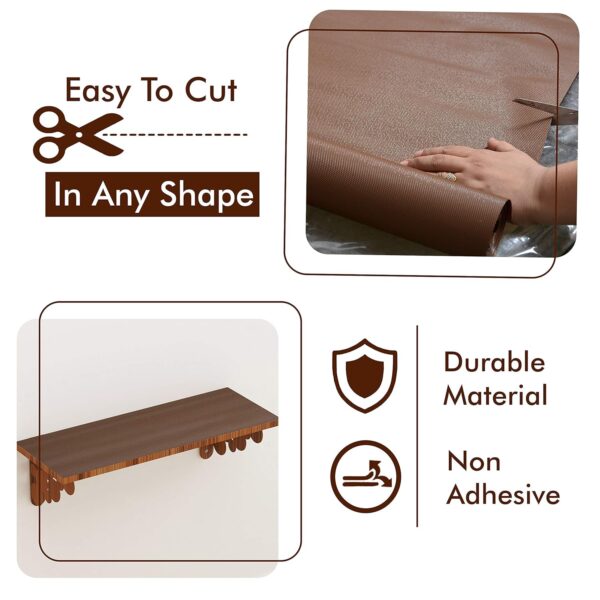 Yellow Weaves Anti-Slip Solid Kitchen Mat For Shelf/Shelf Liners Sheet For Cabinet Drawer/Wardrobe/Fridge/Table (45Cm X 5 Meters Roll, Dark Brown, Polyvinyl Chloride Pvc) - Image 4