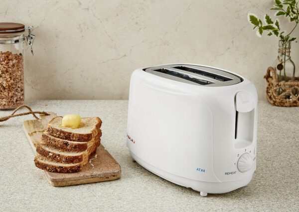 Bajaj ATX 4 750 watts 2-Slice Pop-up Toaster | Dust Cover & Slide Out Crumb Tray | 6-Level Browning Controls | Mid-Cycle Cancel Feature | 2-Yr Warranty | 750 watts White Electric Toaster - Image 6