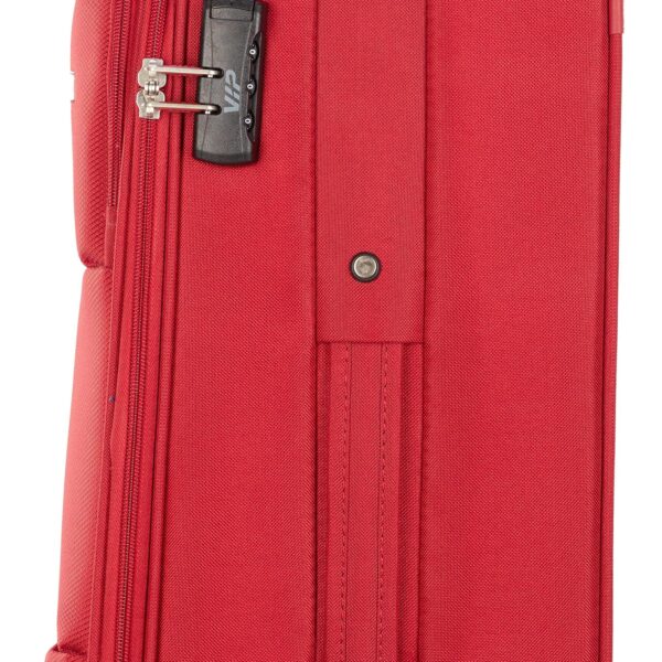 VIP Widget Durable Polyester Soft Sided Check-in Luggage 4 Spinner Suitcase Wheels with Quick Access Front Pockets (Medium, 69Cm, Red) - Image 5