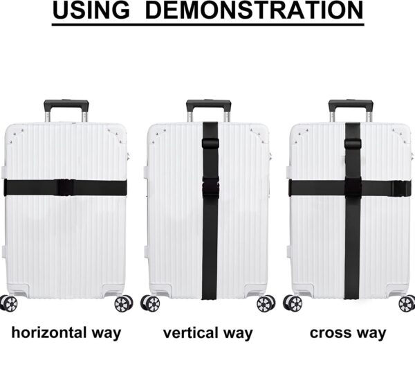 luggage Strap Belts for Suitcases and all kinds of trolleys (Transportation Security) 1.5"x6.5ft pack of 6 (BLACK) - Image 5