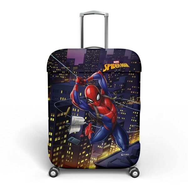 Kuber Industries Marvel Spiderman Luggage Cover|Polyester Travel Suitcase Cover|Washable|Stretchable Suitcase Protector|26-30 Inch|Large (Multicolor) - Image 2