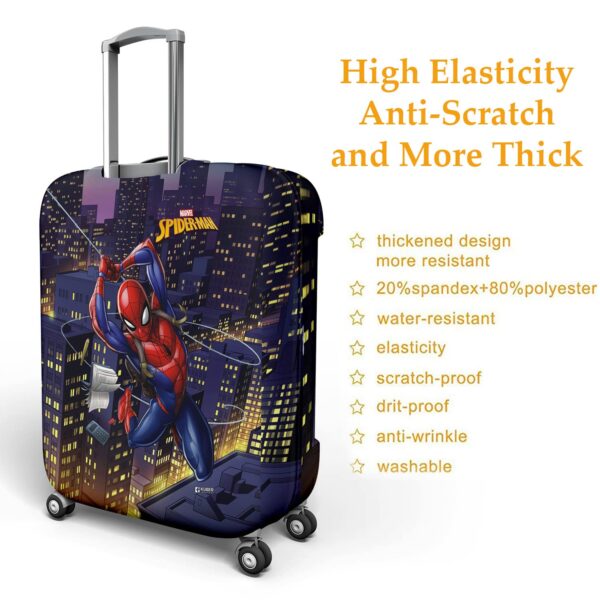 Kuber Industries Marvel Spiderman Luggage Cover|Polyester Travel Suitcase Cover|Washable|Stretchable Suitcase Protector|26-30 Inch|Large (Multicolor) - Image 6