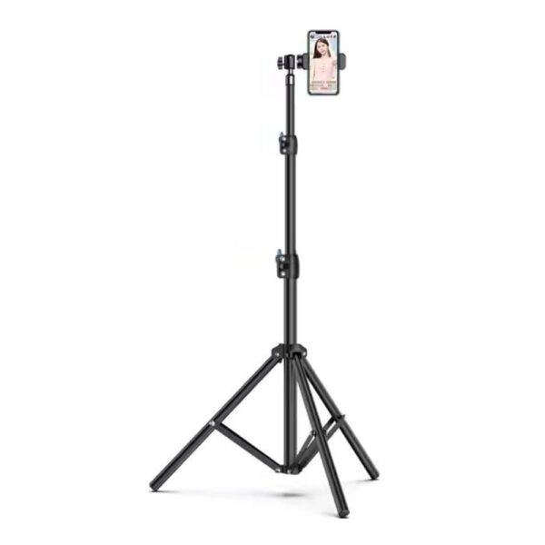 Elfora 7 Feet 360° Rotation Tripod Stand | Lightweight and Sturdy Design with Adjustable Mobile Clip Holder Compact for Photography and Videos | Compatible with All Mobiles & Cameras (Black) - Image 2