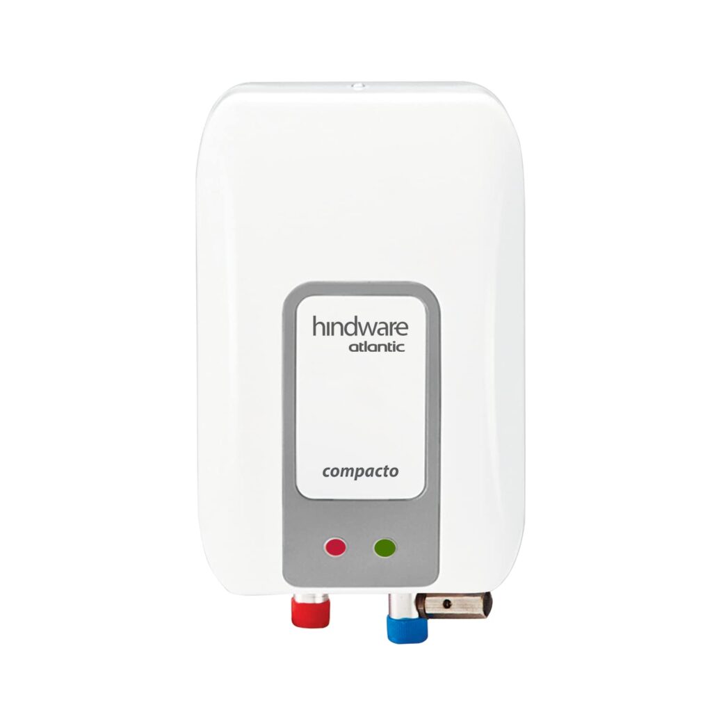 HINDWARE SMART APPLIANCES Atlantic Compacto 3 Litre Instant water heater with Stainless Steel Tank, Robust Construction, Pressure Relief Valve And I-thermostat Feature (White And Grey)