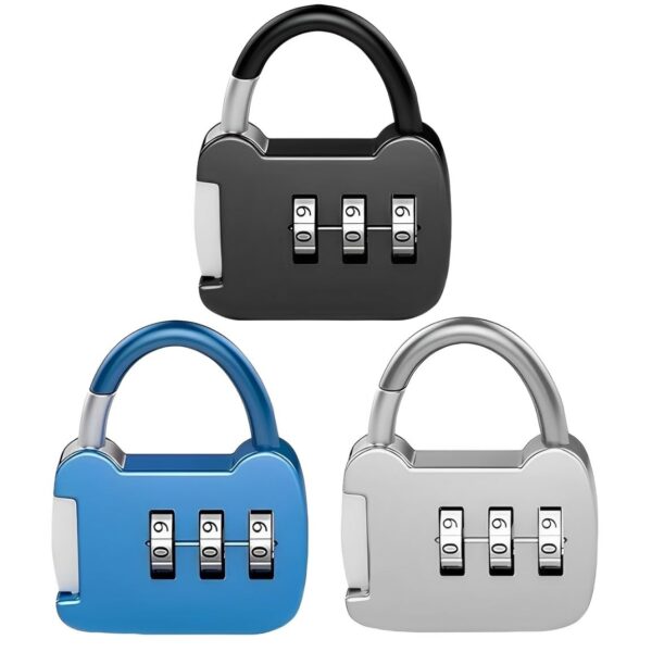 3 PCS Number Lock, Small Combination Padlock 3 Digit Number TSA Locks for Luggage, Gym Lock Locker Number Locks for Door Travel Suitcases Small Lock Case Luggage Case Luggage Pantries cabinets. - Image 2