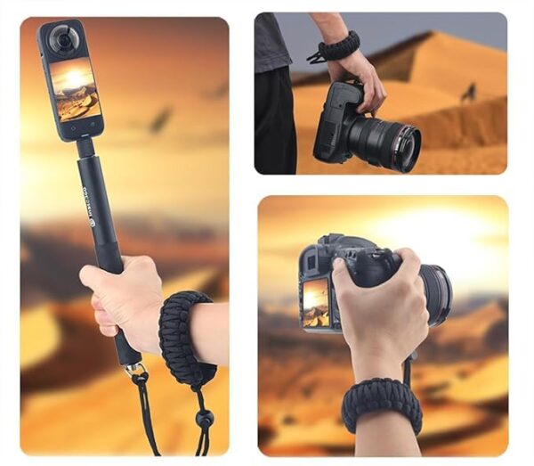 SIDRUM Paracord Camera Wrist Strap Lanyard with Quick Release Screw for Insta 360 X3, X2, Universal Hand Strap for DSLR Cameras, Action Cameras, Selfie Sticks - Image 4