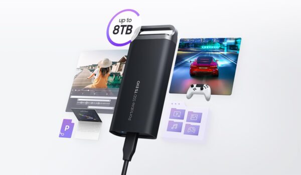 SAMSUNG T5 EVO Portable SSD 2TB, USB 3.2 Gen 1 External Solid State Drive, Seq. Read Speeds Up to 460MB/s for Gaming and Content Creation, MU-PH2T0S/WW, Black - Image 3