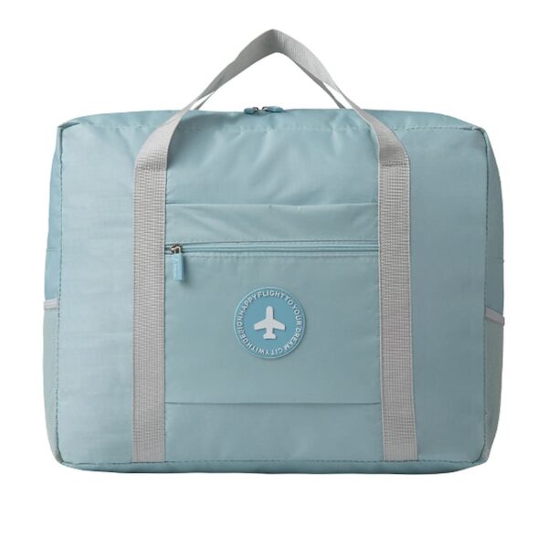 Wolpin Travel Bags for Luggage Spacious with Pockets Foldable Weekender Zipper Duffle Bag for Travel Stylish Handbag Conveniently Carry on Trolley Bag Waterproof (44 x 18 x 35 cm) Blue - Image 2