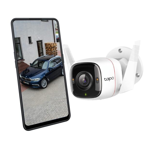 TP-LINK Tapo 4Mp 2K Qhd(2560X1440) Outdoor CCTV Security Wi-Fi Smart Camera -Alexa Enabled -Weatherproof -Full Color Starlight Night Vision -2-Way Audio -Up to 512Gb Sd Storage -C320Ws- White - Image 2