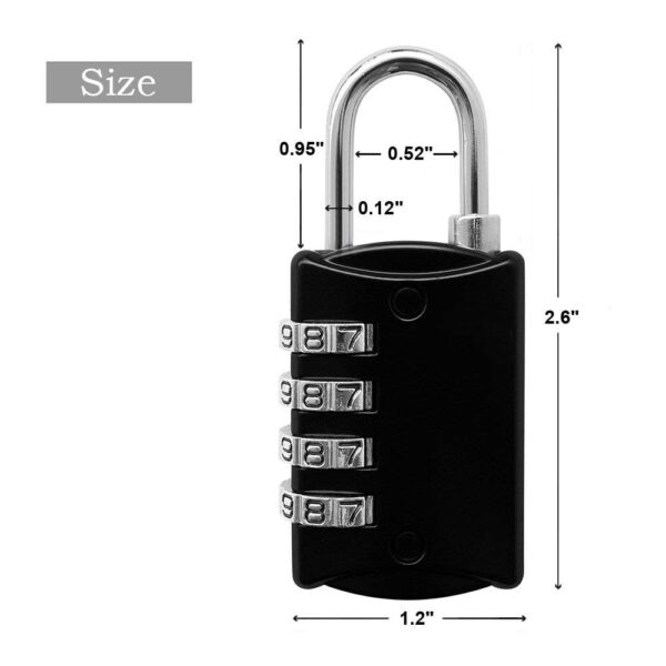 EzLife - Non TSA 4 Digit Luggage Locks, Re-Settable Keyless Lock for Bag, Gym Locker, Backpack (Multicolor) (Pack of 3) - Image 3