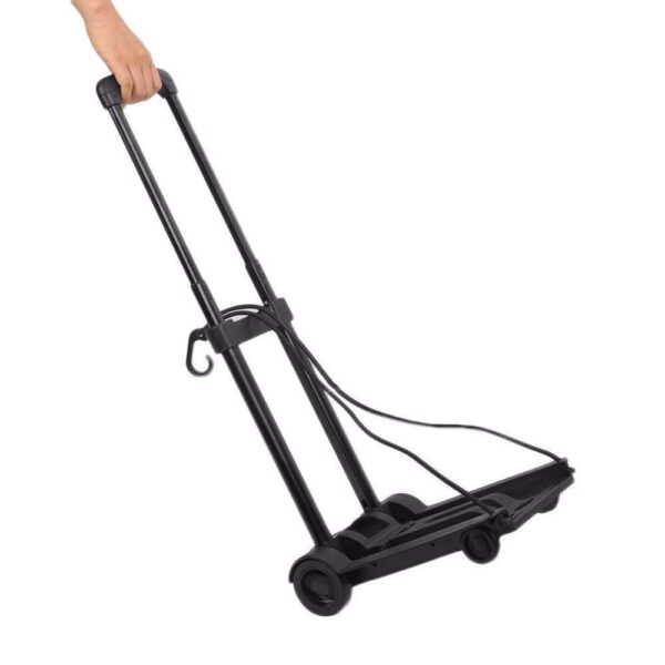 Nirvisha Plastic Two Wheels Traveling Shopping Luggage Cart Trolley with Expandable Handle Adjustment - Image 6