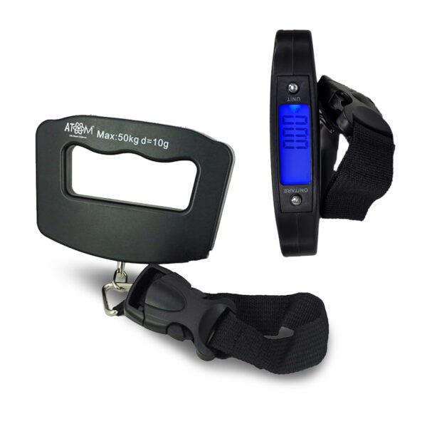 ATOM Electronic Digital Luggage Scale With Buckle Hook. | Portable Scale for Luggage, Industrial & Fishing | With LCD Display | Capacity: 50Kg x 10gms | Atom A 09 Digital Luggage Scale - Image 2
