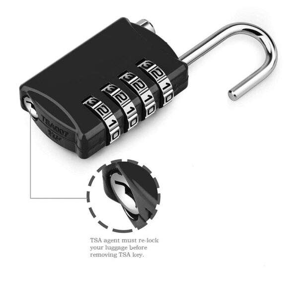 EzLife - Non TSA 4 Digit Luggage Locks, Re-Settable Keyless Lock for Bag, Gym Locker, Backpack (Multicolor) (Pack of 3) - Image 5