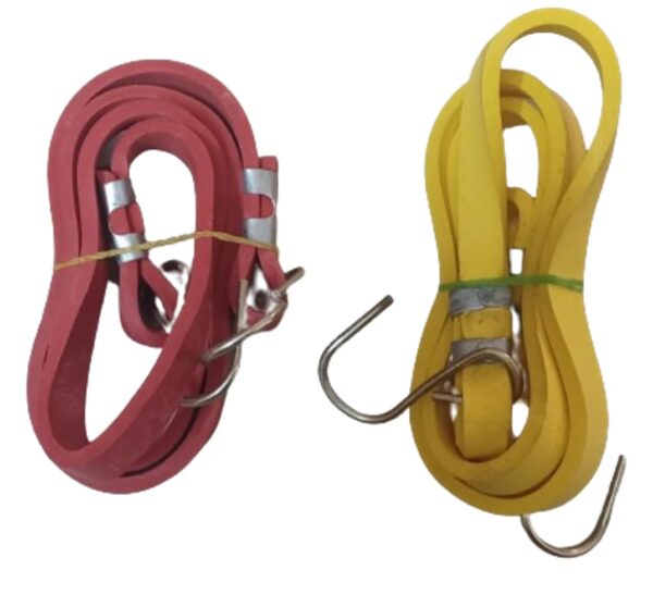 On Blow 4 Ft Length (13mm Width, 3mm Thickness) Strechable Rubber Tarp Straps Tie Down Cords Flat Rope Ideal for Tying Luggage for Bikes and Cars (Pack of 6) - Image 4
