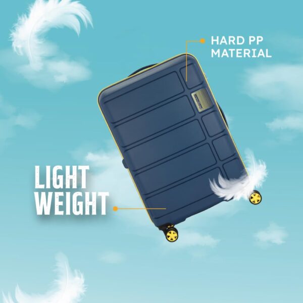 Kamiliant American Tourister Harrier Zing 56 Cms Small Cabin (Pp) Hard Sided 8 Wheels Spinner Luggage/Suitcase/Trolley Bag (Navy) (Double Wheel), Blue - Image 8