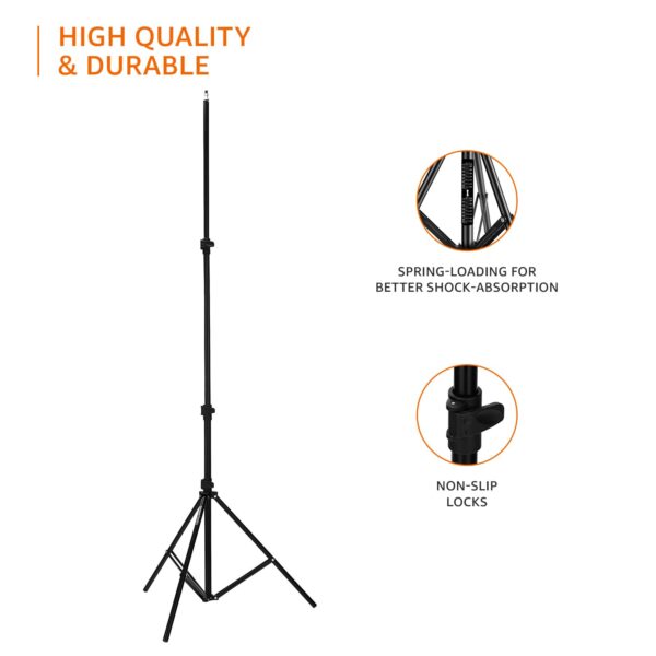 Amazon Basics Studio Background Stand Kit for Backdrop Photography and Videography, Adjustable, Foldable and Portable with Carry Bag (9 x 9 Feet) - Image 5