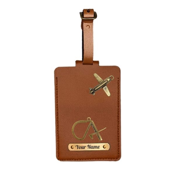 Giftana Personalized Luggage Tag with Charm and Name, Customized Leather Luggage Tag for Men & Women, Personalised Travel Tag with Id Slot for Bags/Backpacks and Suitcase, Unisex Travel Gift (Tan) - Image 6