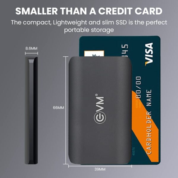EVM EnSave External SSD 256GB - Smallest Portable SSD - 550 Mb/s Read & 500 Mb/s Write - USB 3.1 Gen 2 Type C - 10 Years Warranty (EPSSD/256GB) - Image 6