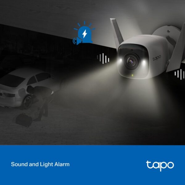 TP-LINK Tapo 4Mp 2K Qhd(2560X1440) Outdoor CCTV Security Wi-Fi Smart Camera -Alexa Enabled -Weatherproof -Full Color Starlight Night Vision -2-Way Audio -Up to 512Gb Sd Storage -C320Ws- White - Image 6
