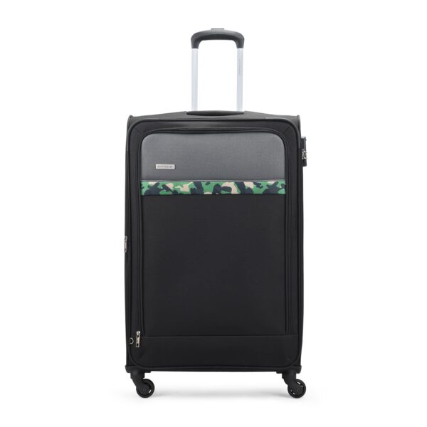 Aristocrat Commander 79Cms Premium Polyester with PVC Coating Soft Sided Check-in 4 Wheels Large Black Spinner Suitcase - Image 2