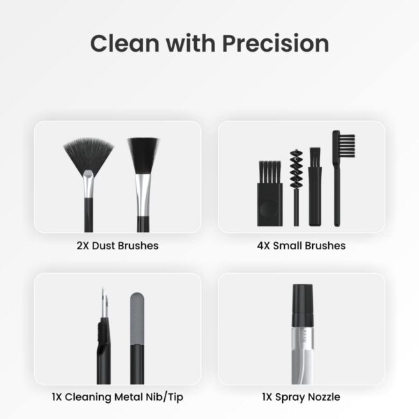 Portronics Clean N 19 in 1 Smart Gadget Cleaning Kit for Smartphones, Tablets, Laptops, Earbuds(White) - Image 6