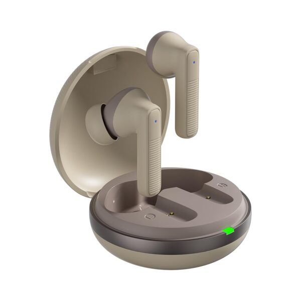amazon basics TWS in-Ear Earbuds (AB-T17) with Fast Charging up to 70 Hours of Playtime | Dual 13mm Driver | IPX4 Water-Resistance | Bluetooth 5.3 | Charging Case with Mic | Touch Control (Beige) - Image 2
