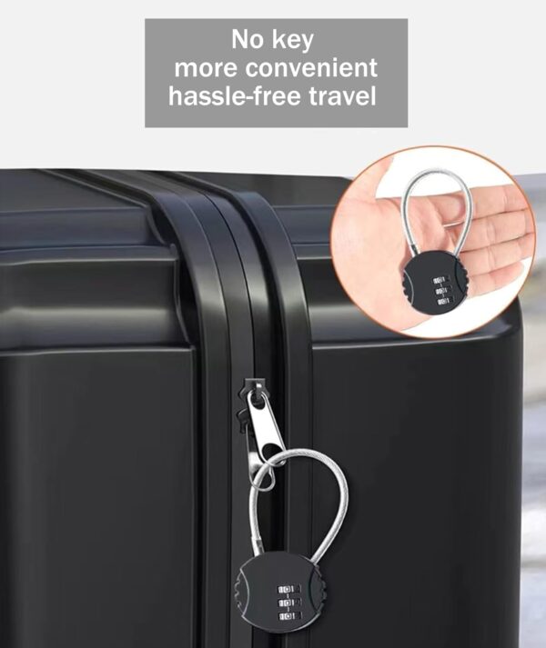 3 Pcs TSA Locks for Luggage, Number Lock, Digital Lock Bag, Compact and Convenient Small Locks for Luggage Bag for Luggage Lock TSA Lock (Silver Blue Black) - Image 6