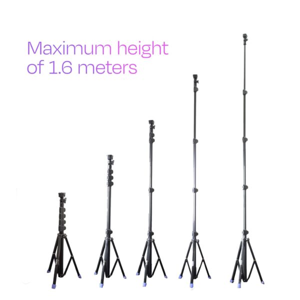 Kreo 1.6m Stayble Tripod Stand with Mobile Phone Holder for Mobile Phone Stand for Ring Lights and Camera Light Stand Tripod for Phone Mobile Stand for Video Recording Camera Stand for Video Shooting - Image 6