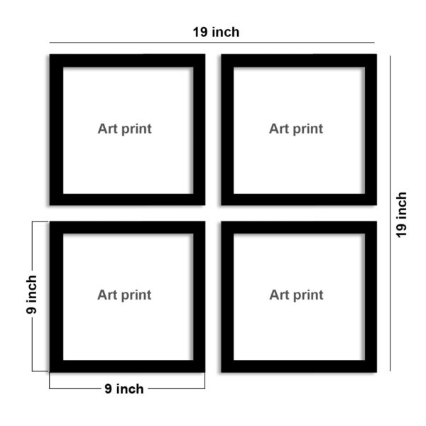 Painting Mantra Purple Breez Flower Framed Painting/Posters for Room Decoration, Set of 4 Black Frame UV Textured Art Prints/Posters for Living Room (4 Unit, 9 x 9 Inches) - Image 3