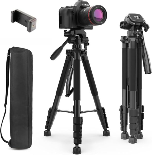 SKYCELL Tripod Stand for Mobile Phone and DSLR Camera for Best Video Recording Shoot 360 Rotaion 61 Inch (5 Feet) Suitable for iPhone - Image 2