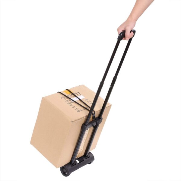 Nirvisha Plastic Two Wheels Traveling Shopping Luggage Cart Trolley with Expandable Handle Adjustment - Image 5
