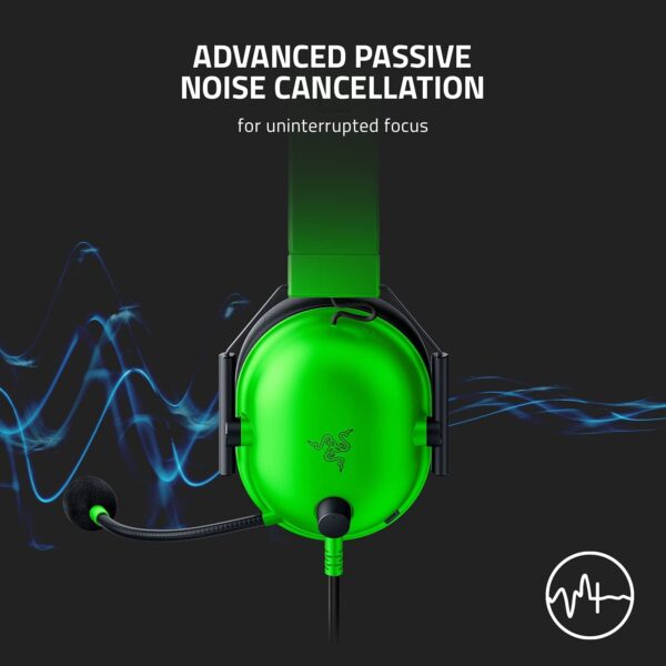 Razer Blackshark V2 X Gaming : 7.1 Surround Sound - 50Mm Drivers - Memory Foam Ear Cushions Wired On Ear Headphones With Mic Rz04-03240600-R3M1 - Green - Image 5