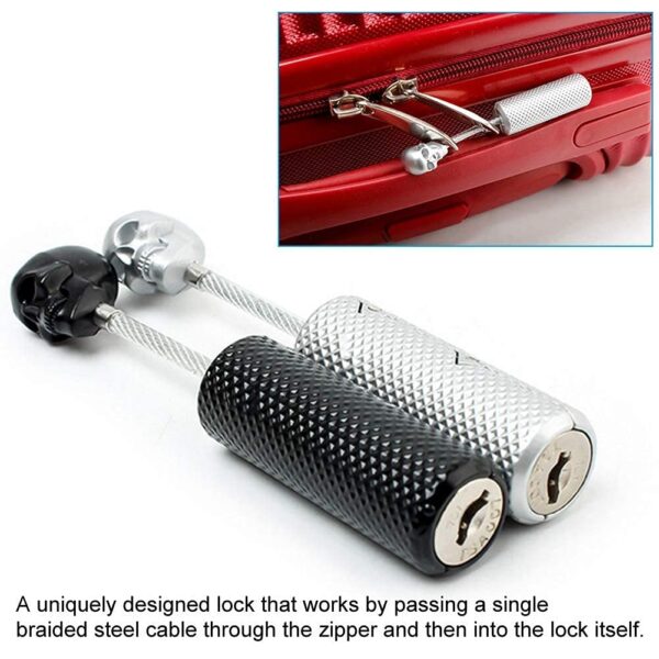 Fambal TSA Approved Travel Luggage Locks with Skull Style -Steel Padlocks with 2 Keys for Baggage, Suitcases & Backpacks (Pack of 1) - Image 3