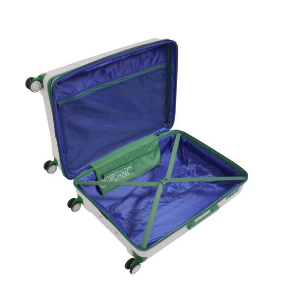 UNITED COLORS OF BENETTON Emerald Unisex Hard Luggage - White, TSA Lock 65.5 CM Medium Trolley Bag - Image 8