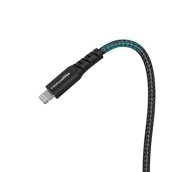 amazon basics Usb A To Lightning Pvc Molded Nylon Mfi Certified Charging Cable For Tablet,Personal Computer,Smartphone (Black,1.8 Mtr) - Image 6