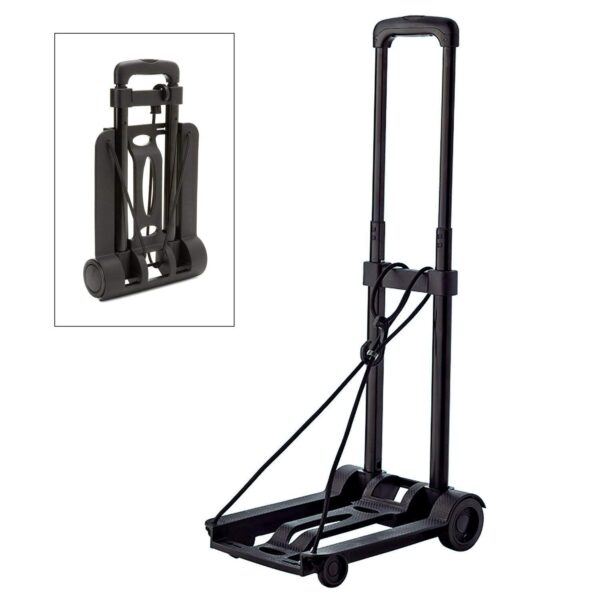 Nirvisha Plastic Two Wheels Traveling Shopping Luggage Cart Trolley with Expandable Handle Adjustment - Image 7
