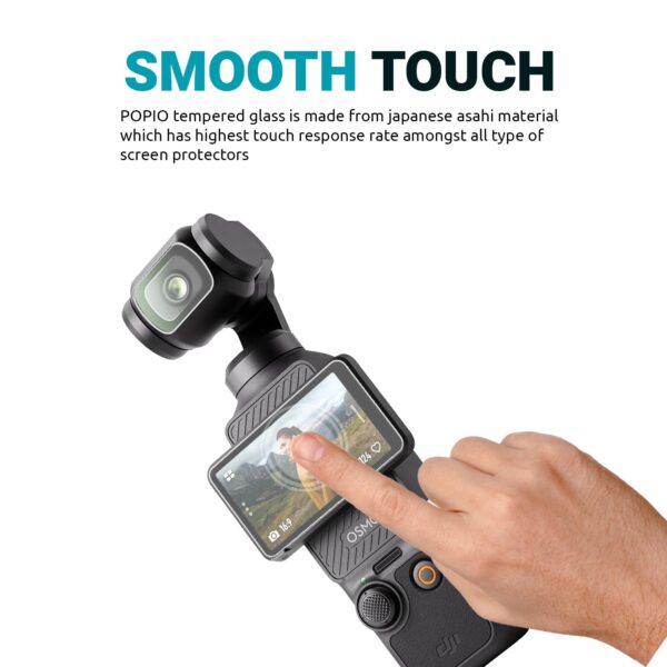 POPIO Tempered Glass Screen Protector Compatible for DJI Osmo Pocket 3 Action Camera (Transparent) Edge To Edge Full Screen Coverage With Installation Kit, Complete Set Of 2 Glass - Image 5