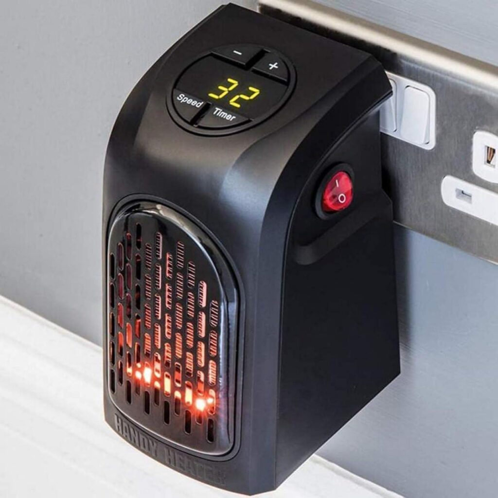 Handy Electric Heater – 400W Mini Portable Room Heater with LED Display, Set Temperature, and Stylish Design for Office & Bedroom