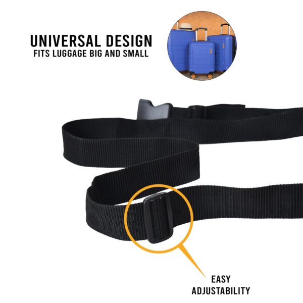 Aqbah Pack of 2 Luggage Tie Down Straps, with Strength up to 600lbs 10 ft in Length with Adjustable Buckle Straps for Motorcycle, Trucks, Luggage etc (Black) - Image 6