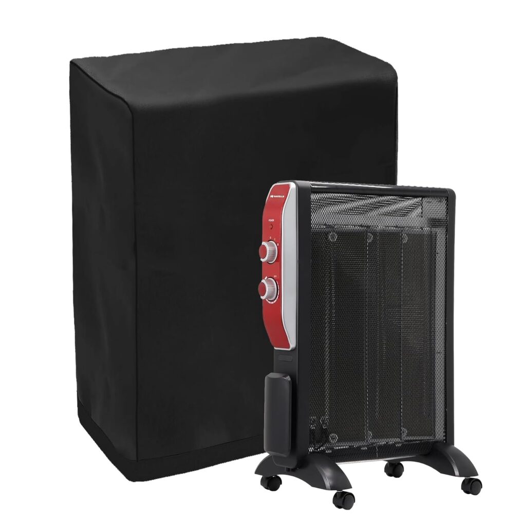 Encasify Electric Room Heater Cover | Electric Dustproof Room Heater Cover | Electric Heater cover | Nylon Material | Black