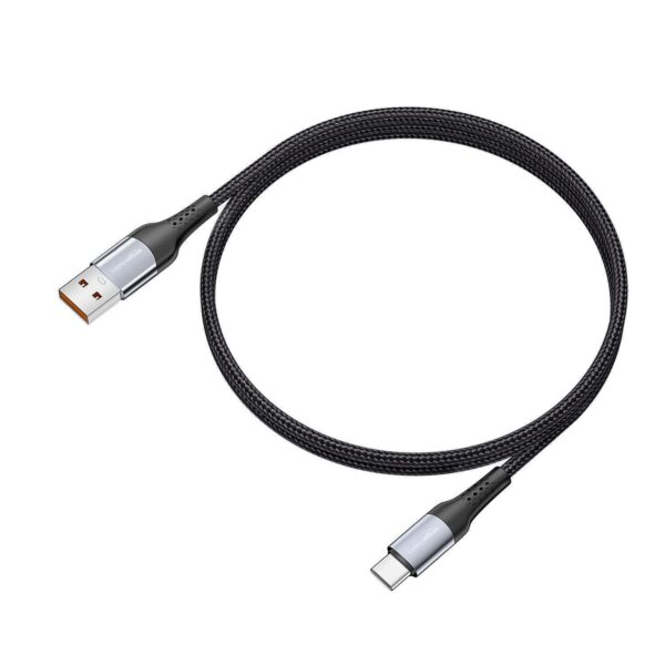 amazon basics Braided 3A Usb A To Usb Type C Fast Charging Data Cable For Smartphone (Black/White 1.2 Meter) - Image 8